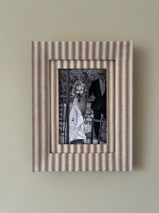 Brown Stripe Fabric Photo Frame
